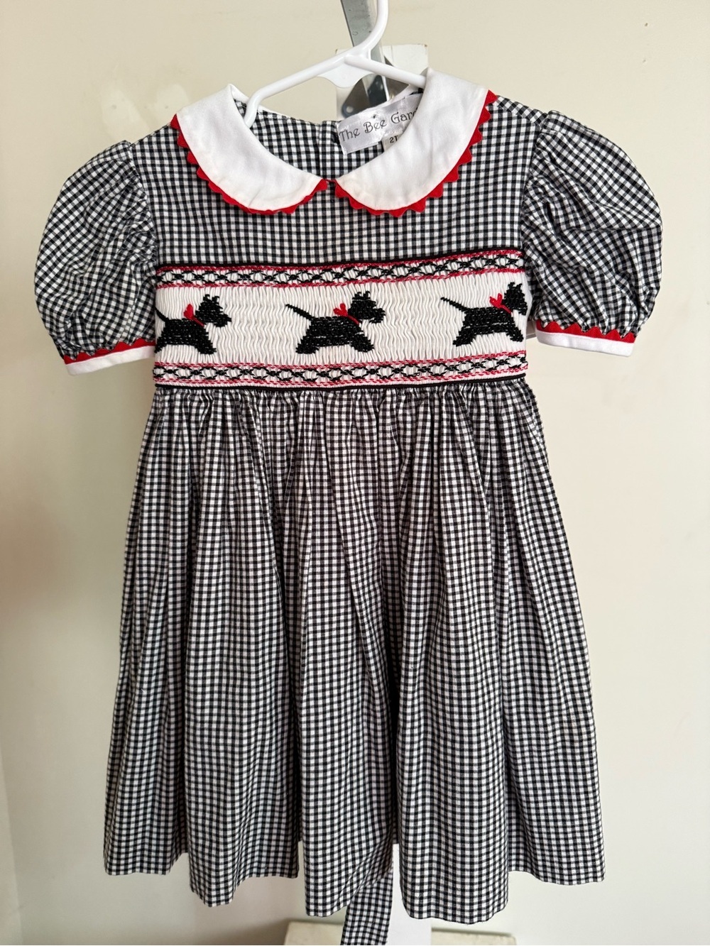 The Bee Garden Smocked Scotty Dog Dress